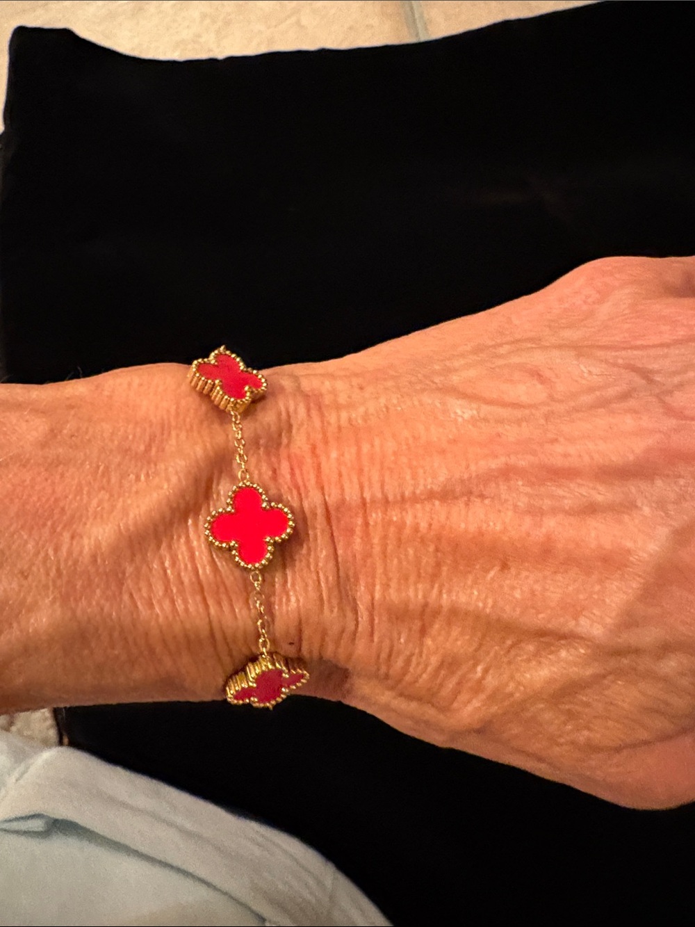 Red Clover-Link Gold Bracelet - Women Jewelry